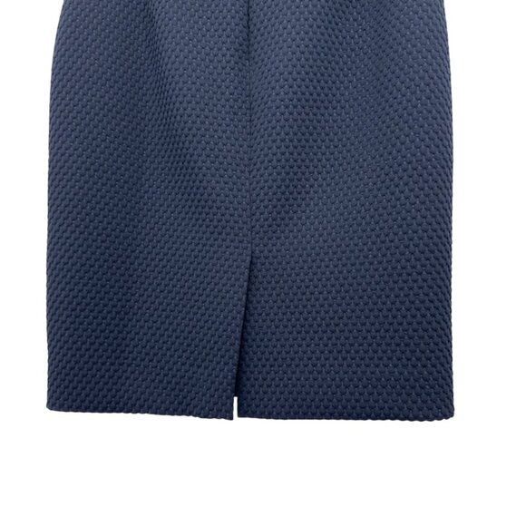 J Crew Women Navy Textured Lined Pencil Skirt SZ 6 Polyester Blend Office Wear - Picture 10 of 13